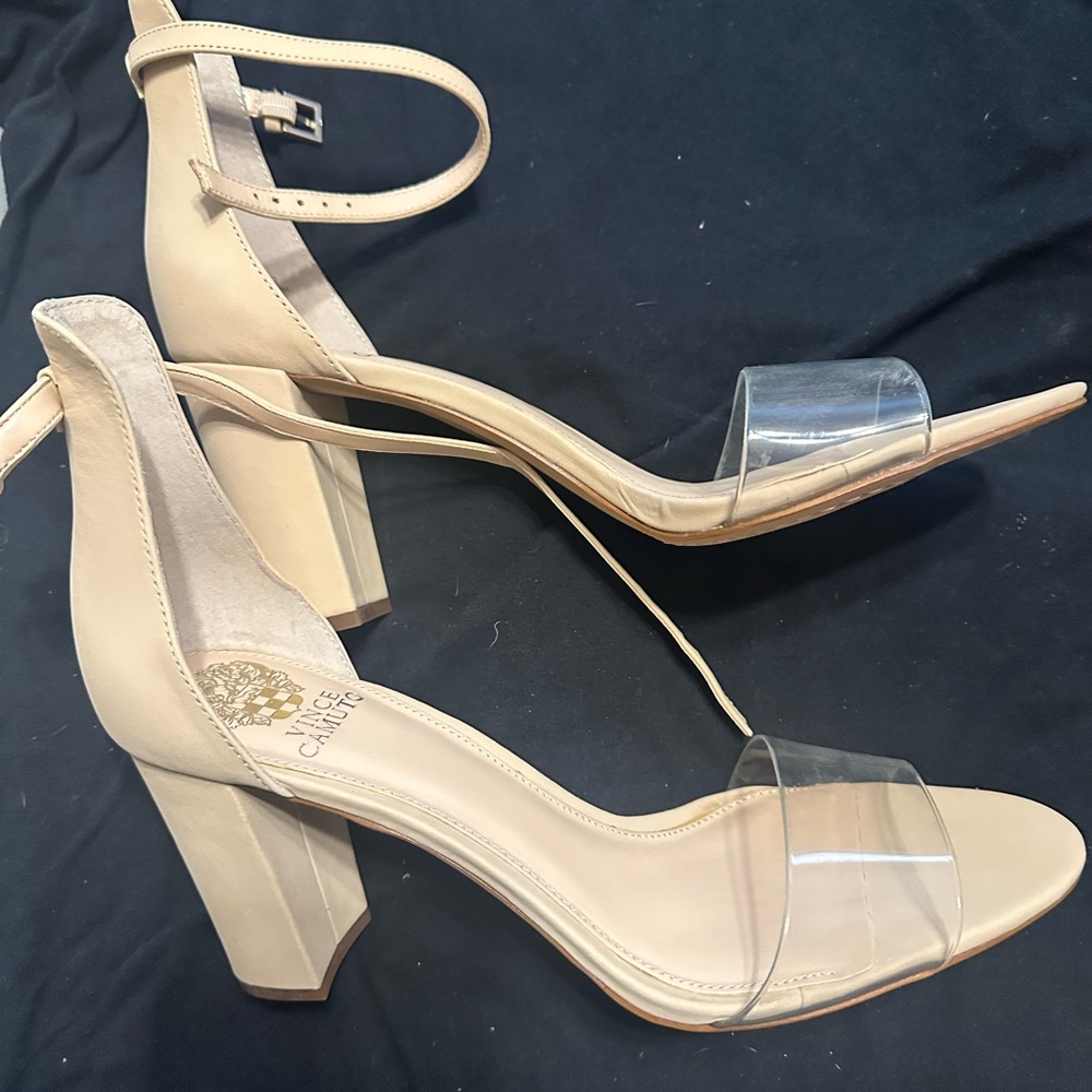 vince camuto  Tan Block Heel Sandals